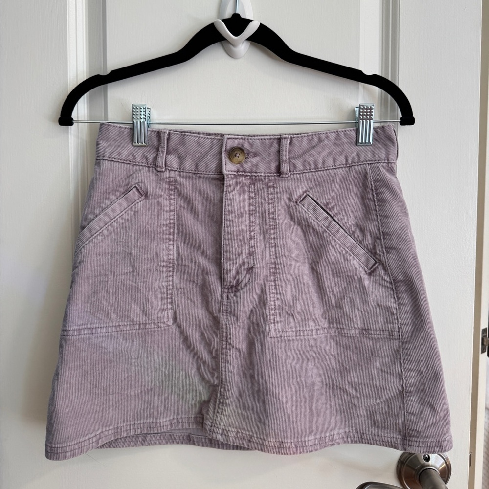 Purple Corduroy Mini Skirt
